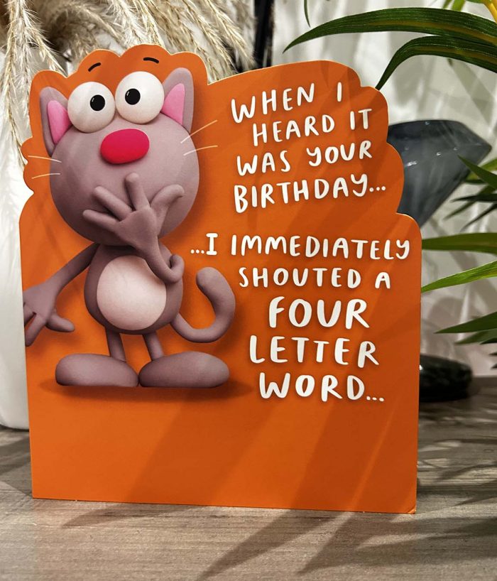 Cat and Cake Joke Birthday Card