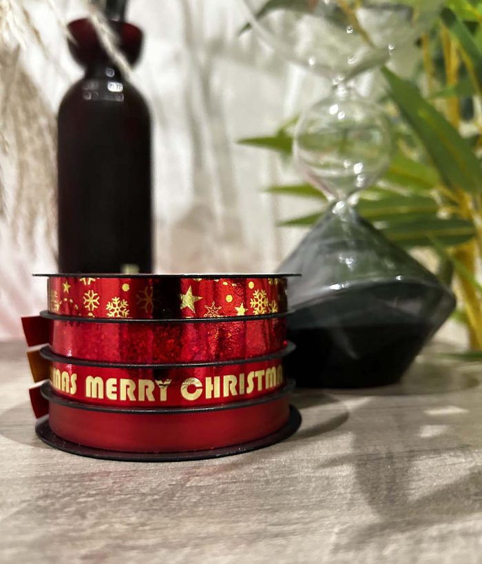 Merry Christmas Ribbon - Red